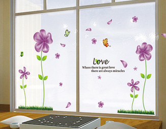 Интерьерная наклейка на стену Сиреневые цветы (mAY650B), фото №2