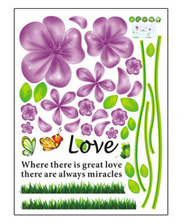 Интерьерная наклейка на стену Сиреневые цветы (mAY650B), фото №3