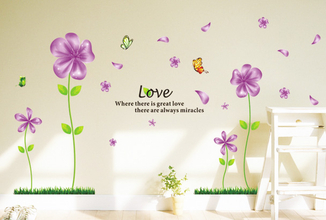 Интерьерная наклейка на стену Сиреневые цветы (mAY650B), фото №4