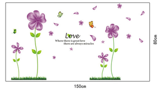 Интерьерная наклейка на стену Сиреневые цветы (mAY650B), numer zdjęcia 5