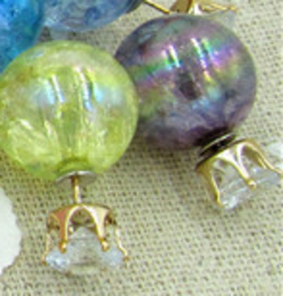 Серьги Dior Диор Перламутровые серые с камнем, numer zdjęcia 4
