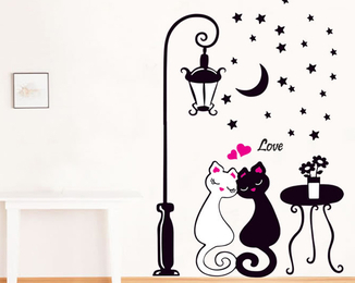 Интерьерная наклейка на стену Влюбленные коты (DM57-0099), фото №4