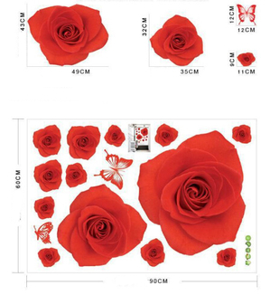Интерьерная наклейка на стену Красные Розы (AY888), фото №3