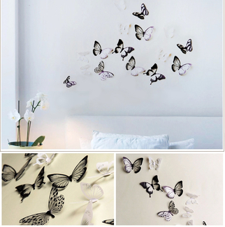 Интерьерная наклейка на стену бабочки 3д 3D (набор H-Z-101), фото №2