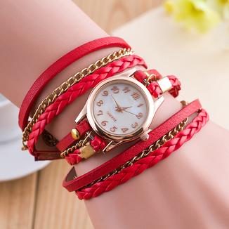 Часы-браслет длинные, наматывающиеся на руку Красные 146-1, фото №2