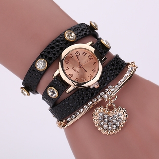 Часы-браслет длинные, наматывающиеся на руку Черные 089-6, фото №2