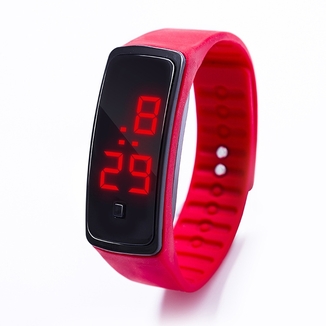Спортивные силиконовые часы-браслет LED красные SW2-07, фото №2