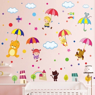 Интерьерная наклейка на стену Детская - Зонтики XL8217, фото №2