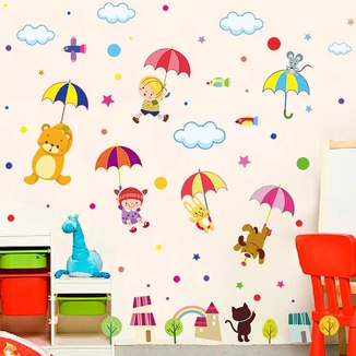 Интерьерная наклейка на стену Детская - Зонтики XL8217, numer zdjęcia 5