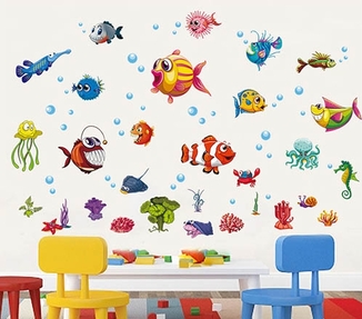 Интерьерная наклейка на стену Детская - Рыбки XH6230, numer zdjęcia 2