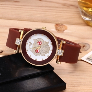 Женские часы Сова с силиконовым ремешком Шоколад, numer zdjęcia 3