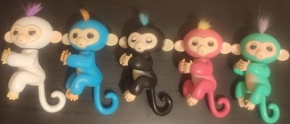 Finger Monkey Интерактивная игрушка ручная обезьянка на палец Happy Monkey (голубая), photo number 3