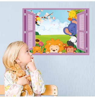 Детская Интерьерная наклейка на стену Зверята SK7019D, numer zdjęcia 2
