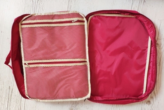 Дорожная сумка органайзер для путешествий с ручкой на чемодан Бордовая, фото №8