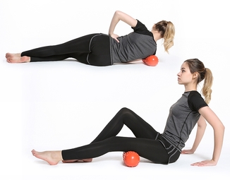 Массажный валик для спины, йоги, фитнеса в форме арахиса 30см, фото №3