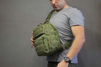 Тактический, туристический, городской однолямочный рюкзак на 9 литров Олива (ta9-olive), numer zdjęcia 8