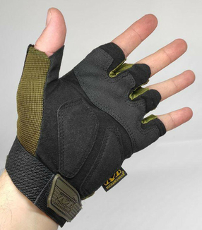 Тактические перчатки Mechanix (Беспалый). - Khaki L (m-pact1-olive-L), фото №4