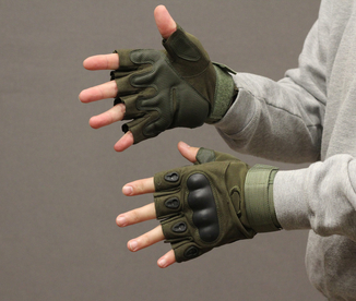 Тактические перчатки Oakley (Беспалый). - Khaki XL (oakley-olive-xl), photo number 4