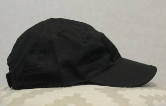 Бейсболка (кепка) PoliCotton Ripstop Black (С02-black), фото №3