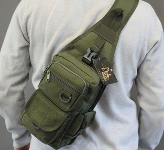 Тактический рюкзак однолямочный с отделением под пистолет 099-olive, фото №2