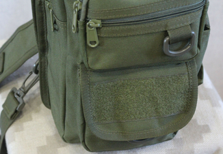 Тактический рюкзак однолямочный с отделением под пистолет 099-olive, фото №8
