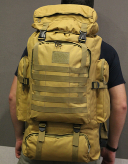 Тактический (туристический) рюкзак  на 70 литров Coyote (ta70 песок), фото №8