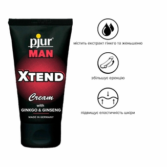 Крем для пениса стимулирующий pjur MAN Xtend Cream 50 ml, с экстрактом гинкго и женьшеня, фото №3
