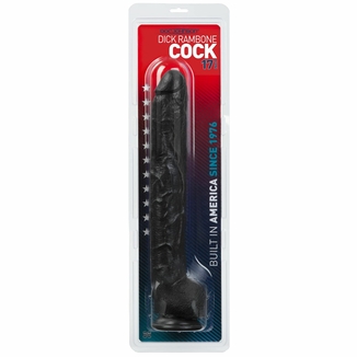 Фаллоимитатор Doc Johnson Dick Rambone Cock Black, диаметр 6см, длина 42см, ПВХ, numer zdjęcia 7