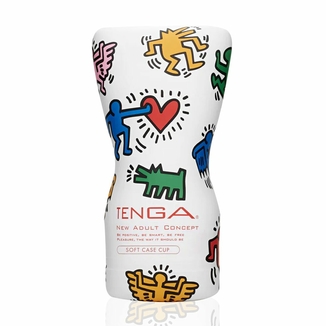 Мастурбатор Tenga Keith Haring Soft Case Cup (мягкая подушечка) сдавливаемый, numer zdjęcia 2