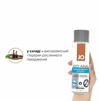 Анальная смазка JO ANAL H2O — ORIGINAL (240 мл) на водной основе, растительный глицерин, фото №5