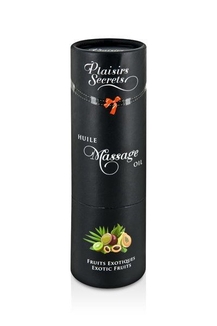 Массажное масло Plaisirs Secrets Exotic Fruits (59мл) с афродизиаками съедобное, подарочная упаковка, фото №4