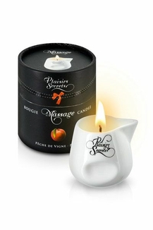 Массажная свеча Plaisirs Secrets Peach (80 мл) подарочная упаковка, керамический сосуд, фото №2