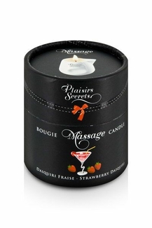 Массажная свеча Plaisirs Secrets Strawberry Daiquiri (80 мл) подарочная упаковка, керамический сосуд, фото №4