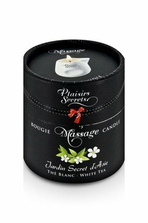 Массажная свеча Plaisirs Secrets White Tea (80 мл) подарочная упаковка, керамический сосуд, фото №4
