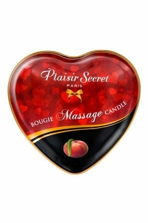 Массажная свеча-сердечко Plaisirs Secrets Peach (35 мл), фото №3