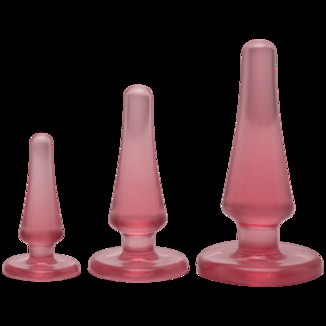 Набор анальных пробок Doc Johnson Crystal Jellies - Pink, макс. диаметр 2см - 3см - 4см, фото №2