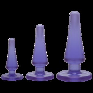 Набор анальных пробок Doc Johnson Crystal Jellies Anal - Purple, макс. диаметр 2см - 3см - 4см, numer zdjęcia 2