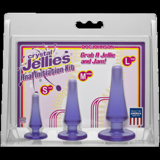 Набор анальных пробок Doc Johnson Crystal Jellies Anal - Purple, макс. диаметр 2см - 3см - 4см, фото №3