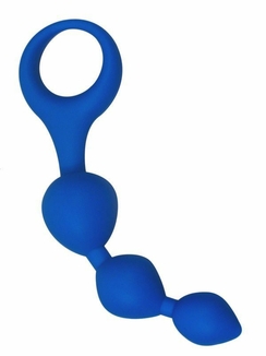 Анальные шарики Alive Triball Blue, силикон, макс. диаметр 2см, фото №2