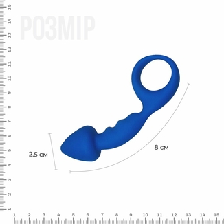 Анальная пробка Adrien Lastic Budy Blue со стимулирующей ножкой, макс. диаметр 2,5см, numer zdjęcia 3