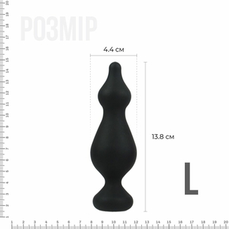 Анальная пробка Adrien Lastic Amuse Big Black (L) с двумя переходами, макс. диаметр 4,4см, фото №3