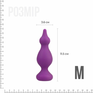Анальная пробка Adrien Lastic Amuse Medium Purple (M) с двумя переходами, макс. диаметр 3,6 см, фото №3