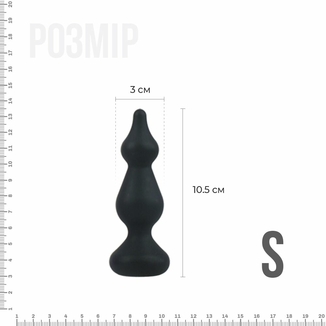 Анальная пробка Adrien Lastic Amuse Mini Black (S) с двумя переходами, макс. диаметр 3см, numer zdjęcia 3