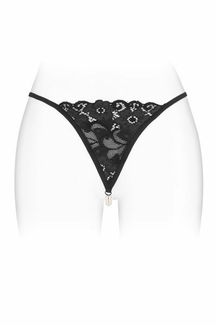 Трусики-стринги с жемчужной ниткой Fashion Secret VENUSINA Black, фото №2