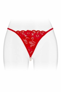 Трусики-стринги с жемчужной ниткой Fashion Secret VENUSINA Red, фото №2