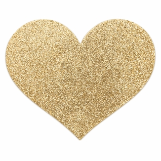 Пэстис - стикини Bijoux Indiscrets - Flash Heart Gold, наклеки на соски, numer zdjęcia 3