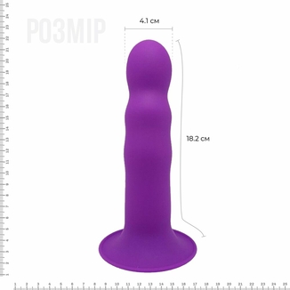 Дилдо с присоской Adrien Lastic Hitsens 3 Purple, отлично для страпона, диам. 4,1см, длина 18,2см, фото №3