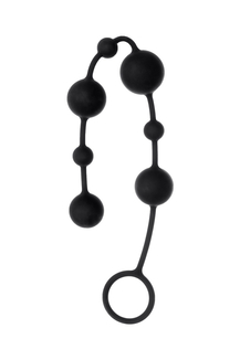 Анальний ланцюжок Toyfa A-Toys з кульками, силікон, чорний, 35,9 см, numer zdjęcia 3