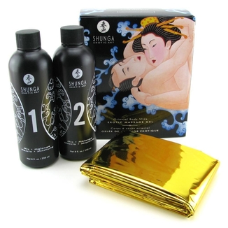 Гель для NURU массажа Shunga Oriental Body-to-Body - Exotic Fruits (2 x 225 мл) плюс простыня, numer zdjęcia 2