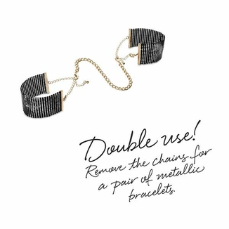 Наручники Bijoux Indiscrets Desir Metallique Handcuffs - Black, металлические, стильные браслеты, фото №6